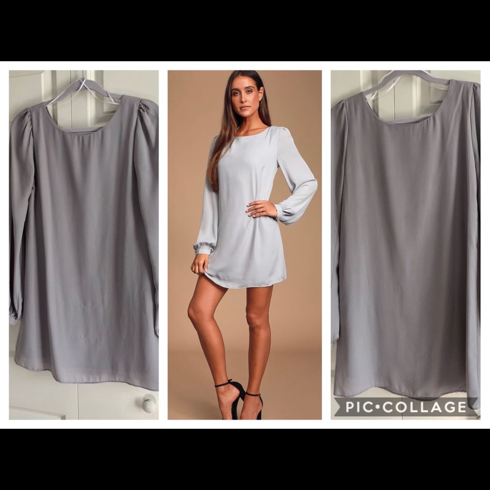 Lulus light grey shift dress